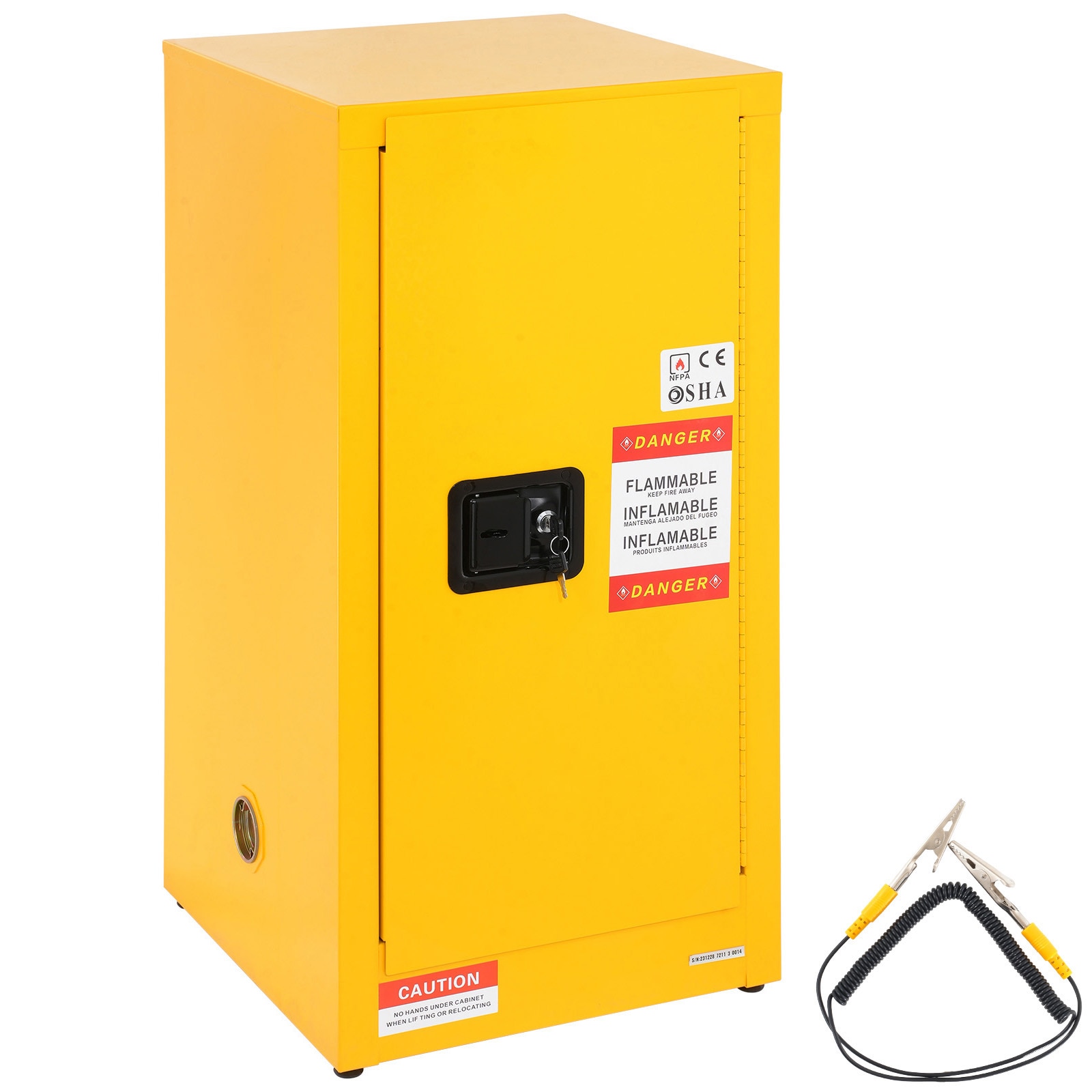 Flammable Storage Cabinet Galvanized Steel Safety Unit With Shelf_voghion.com